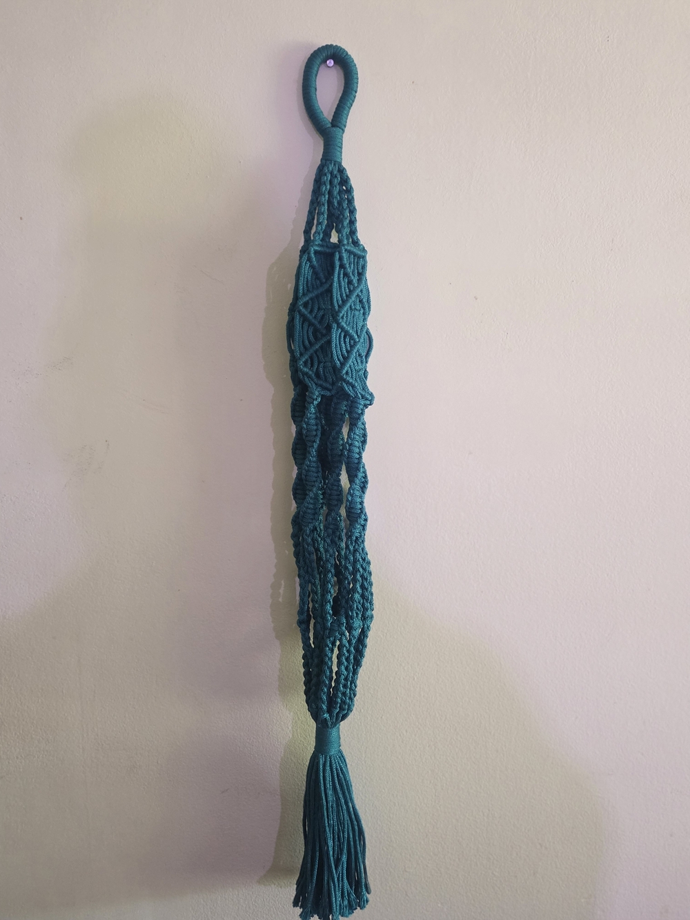 Handmade Teal Macramé Plant Hanger